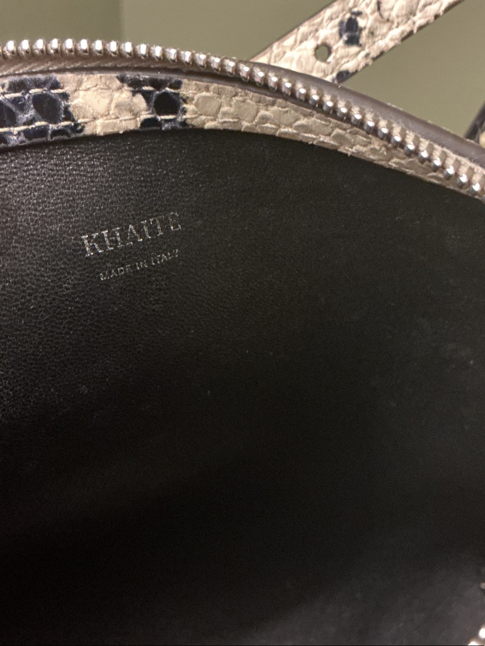 KHAITE Lina Medium Crossbody Bag Natural Python Embossed Leather Cream Black COA - Picture 14 of 16